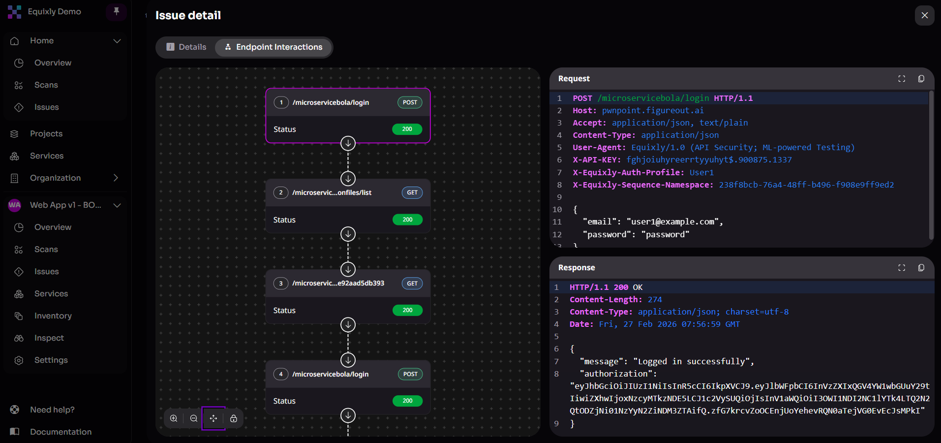 API endpoint interaction in BOLA