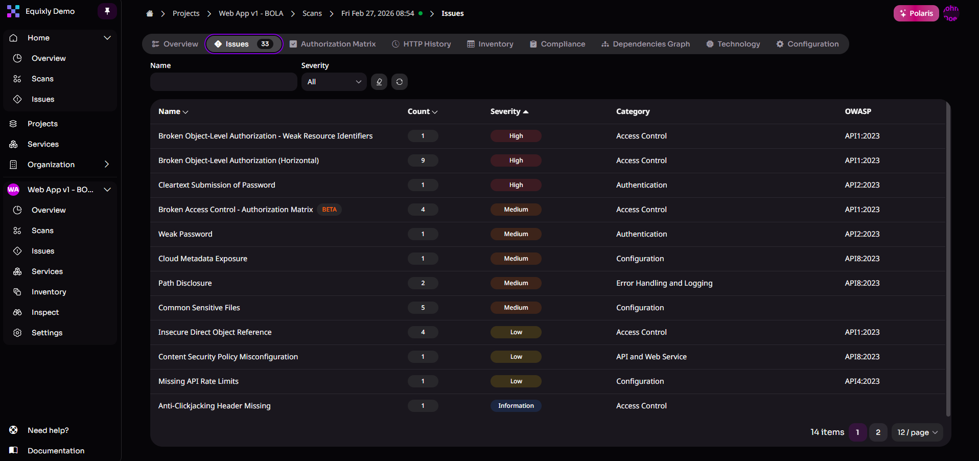BOLA — Broken Object Level Authorization 