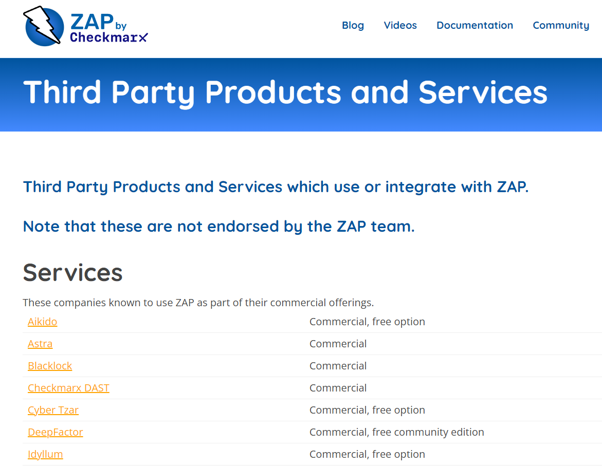 ZAP Third-Party Products and Services